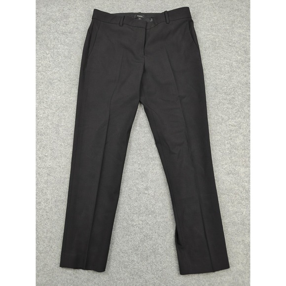 Theory Pants - Theory Pants Womens 6 Black Wool Twill Slim Lined Dress Career Testra Sevona